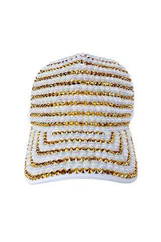 RHINESTONE & PEARL BASEBALL CAP(MMA3006) <Bundle>