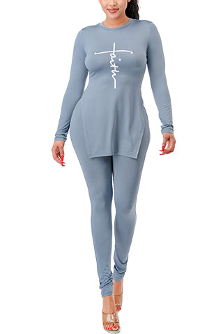 FAITH LETTER LONG SLEEVE SET(MMS3002) <Bundle>