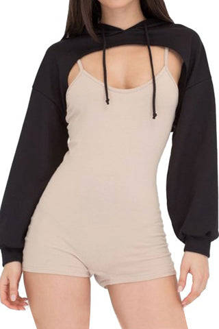 FRENCH TERRY HOODIE CROP TOP(MT398) <Bundle>