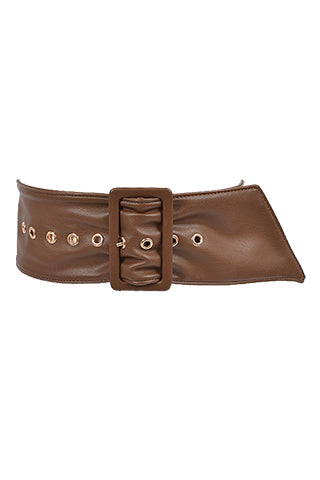 MONOTONE FAUX LEATHER BUCKLE BELT WIDTH:3.75".LENGTH:40"(PB7776) <Bundle>
