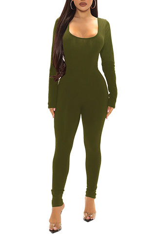 SEAMLESS LONG SLEEVE U-NECK JUMPSUIT(SMJ6937) <Bundle>