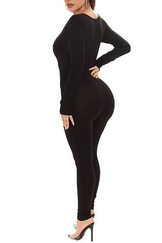 SEAMLESS LONG SLEEVE U-NECK JUMPSUIT(SMJ6937) <Bundle>