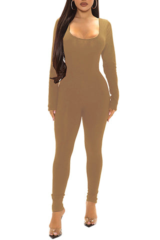 SEAMLESS LONG SLEEVE U-NECK JUMPSUIT(SMJ6937) <Bundle>