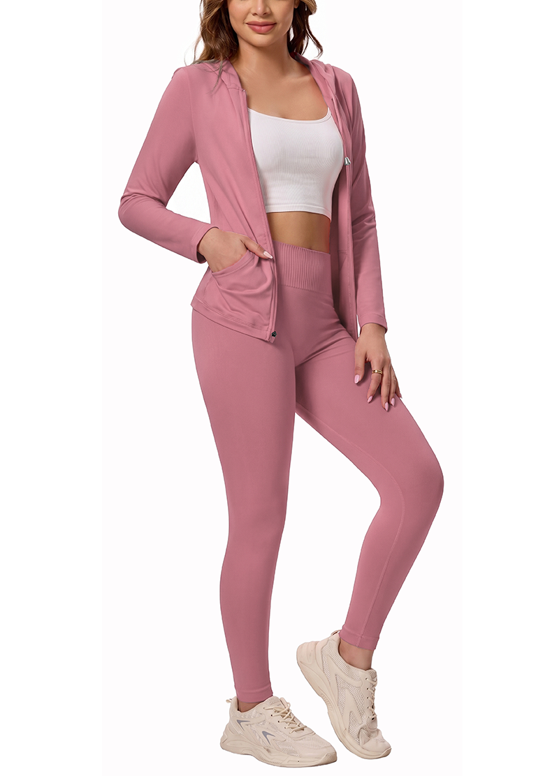 BASIC SEAMLESS HOODIE ZIP UP SET(DWS1001R) <Bundle>