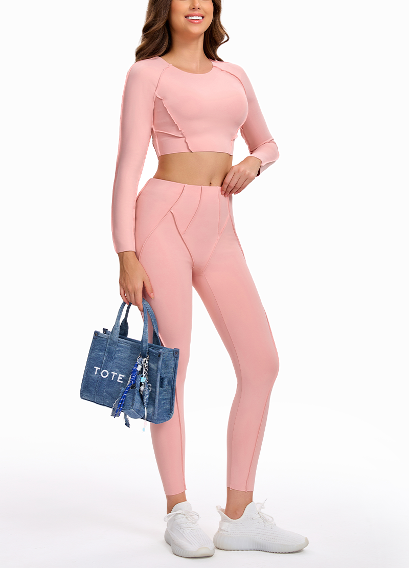 SEAM-EXPOSED SLIM-FIT LONG YOGA SET(MMS3023) <Bundle>