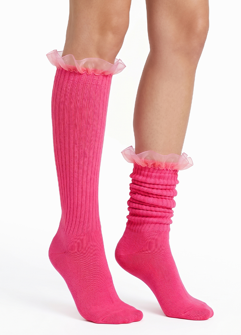 COLORFUL MESH LACE SLOUCH SOCKS(DWA5004) <Bundle>