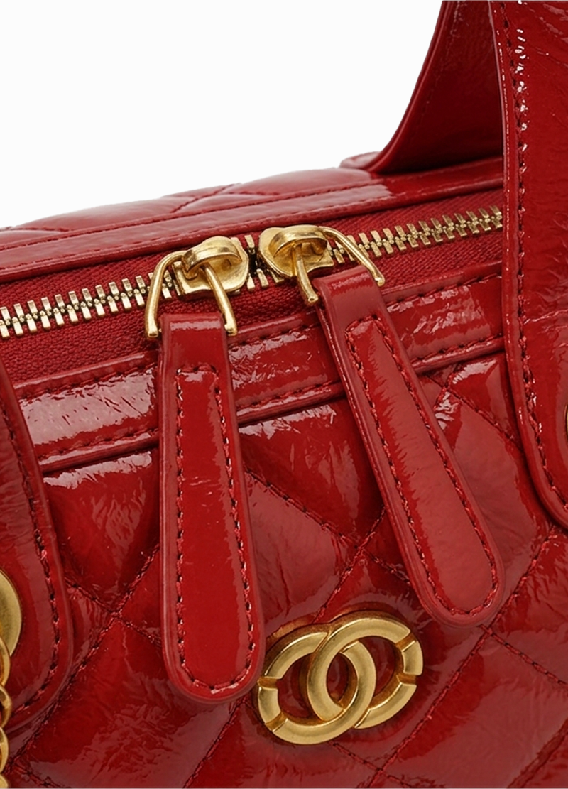 GLOSSY QUILTED CHAIN BAG(MMA1076) <Bundle>