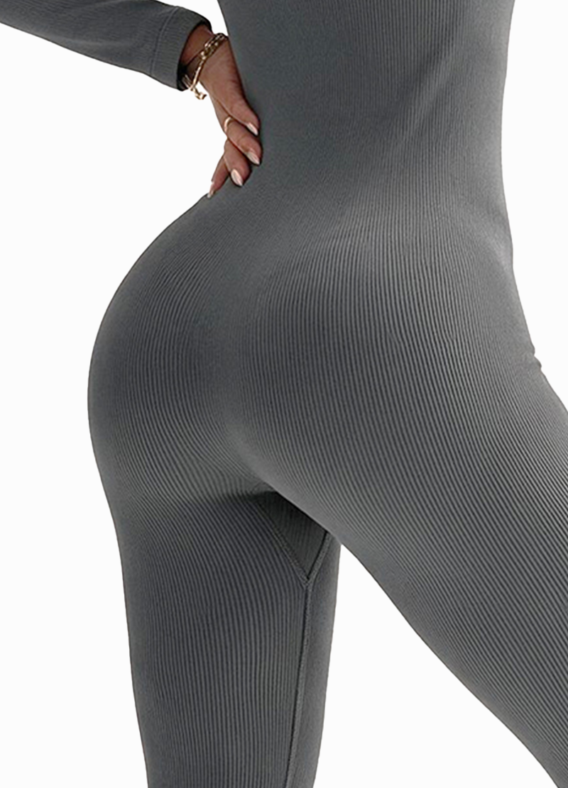 HALTER STRAP SLIM-FIT LONG SLEEVE FLARE JUMPSUIT(MMJ1062) <Bundle>