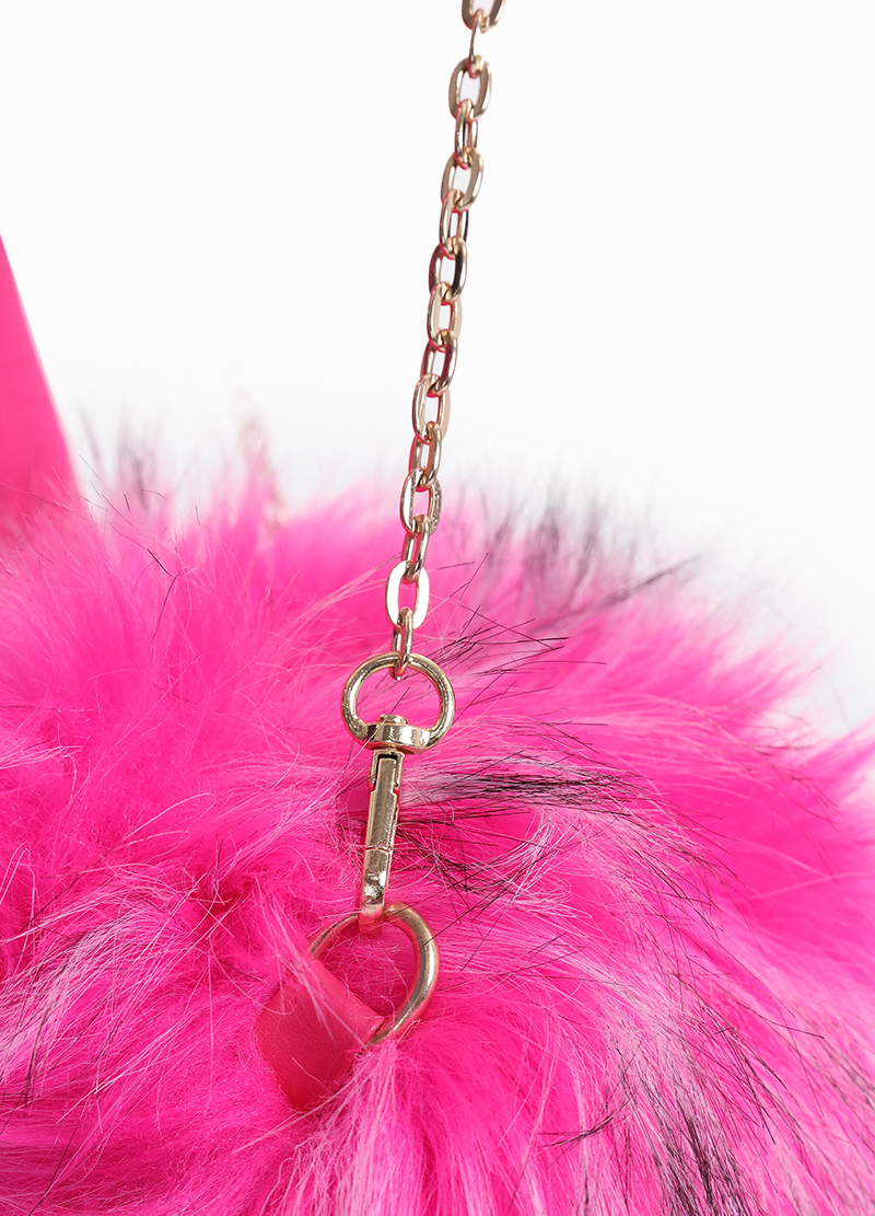 FUZZY FAUX FUR HEART SMALL BAG(MMA1066) <Bundle>
