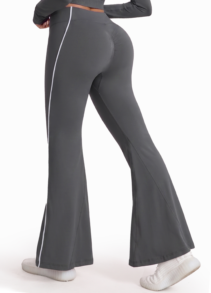 STAND COLLAR ZIP CROP JACKET & SIDE-SLIT FLARE PANTS SET(MMS1026) <Bundle>