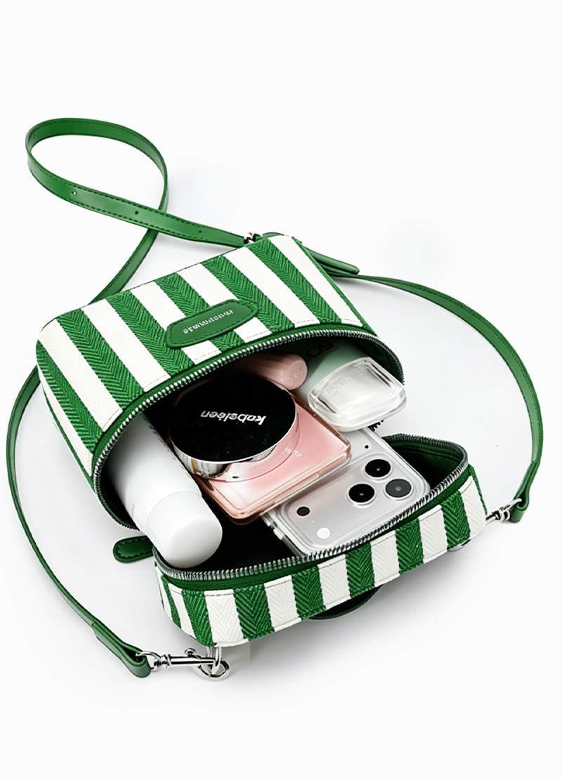 STRIPED CANVAS BOX BAG(MMA1078) <Bundle>