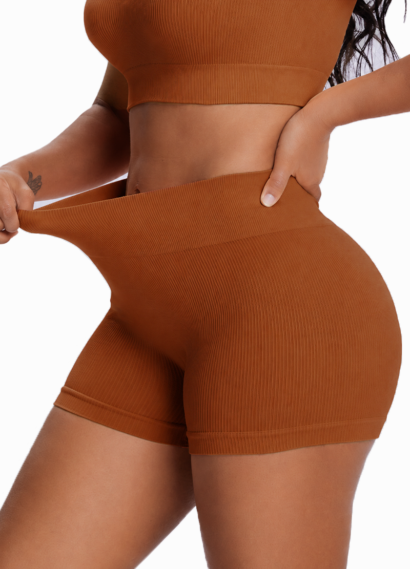 KEY HOLE SEAMLESS RIB SHORTS SET(MMS7041) <Bundle>