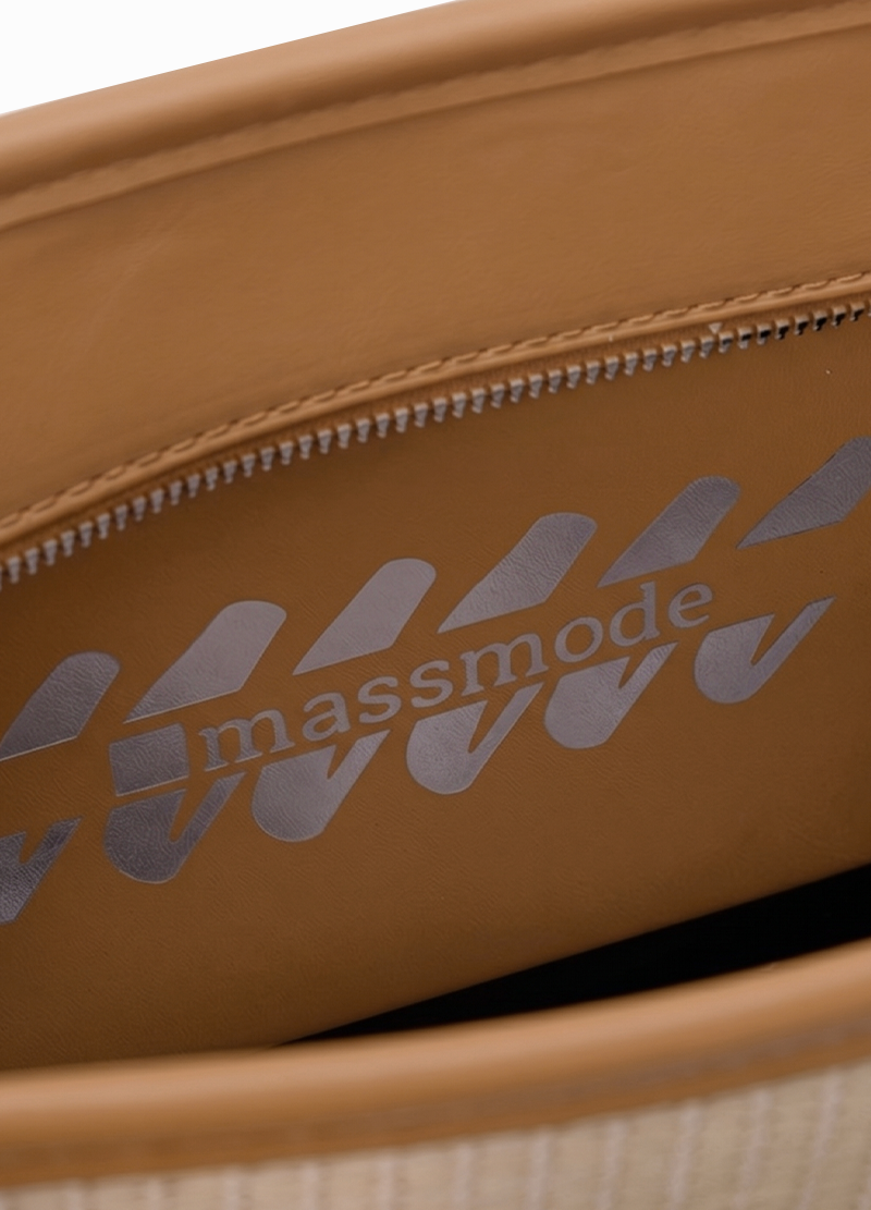 STRAW CONTRAST TOTE BAG(MMA1087) <Bundle>