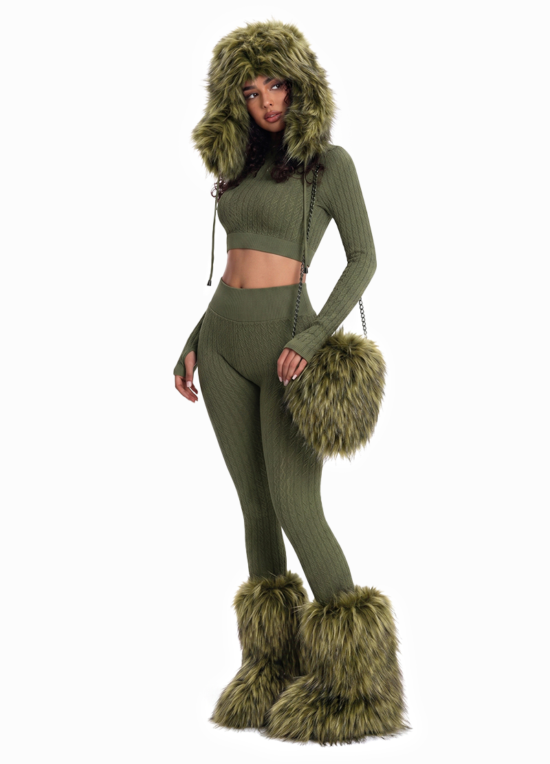 FUZZY FAUX FUR HEART SMALL BAG(MMA1066) <Bundle>