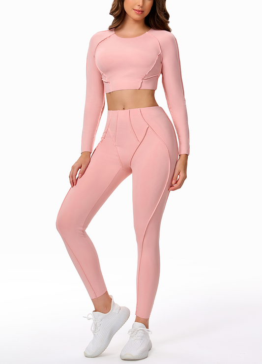 SEAM-EXPOSED SLIM-FIT LONG YOGA SET(MMS3023) <Bundle>