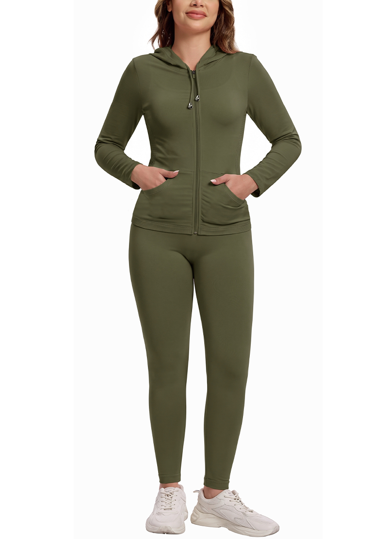 BASIC SEAMLESS HOODIE ZIP UP SET(DWS1001R) <Bundle>