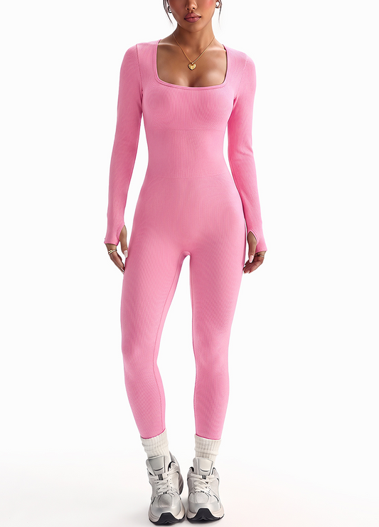 U-NECK BACK CUTOUT & SELF-TIE JUMPSUIT WITH BRA PAD(MMJ1063) <Bundle>