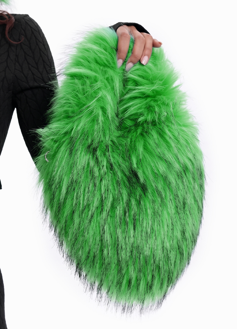FUZZY FAUX FUR HEART SMALL BAG(MMA1066) <Bundle>
