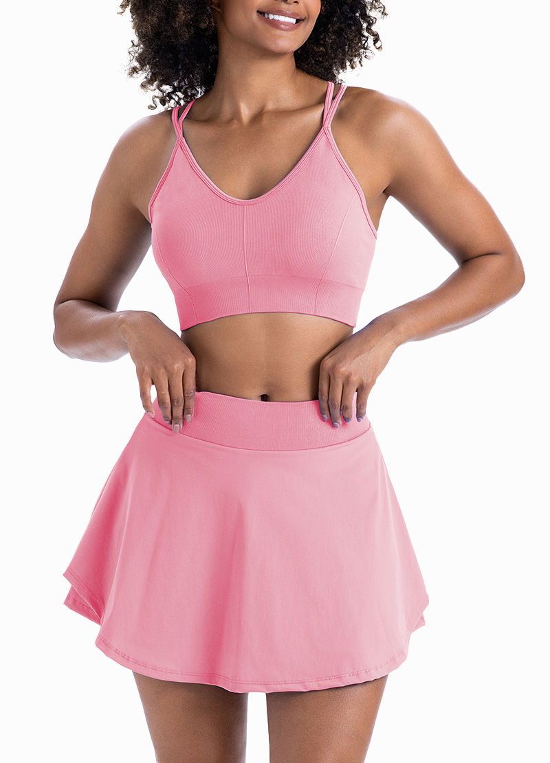 CROSS-BACK DOUBLE-LAYERED SKIRTS SET(MMS8034) <Bundle>