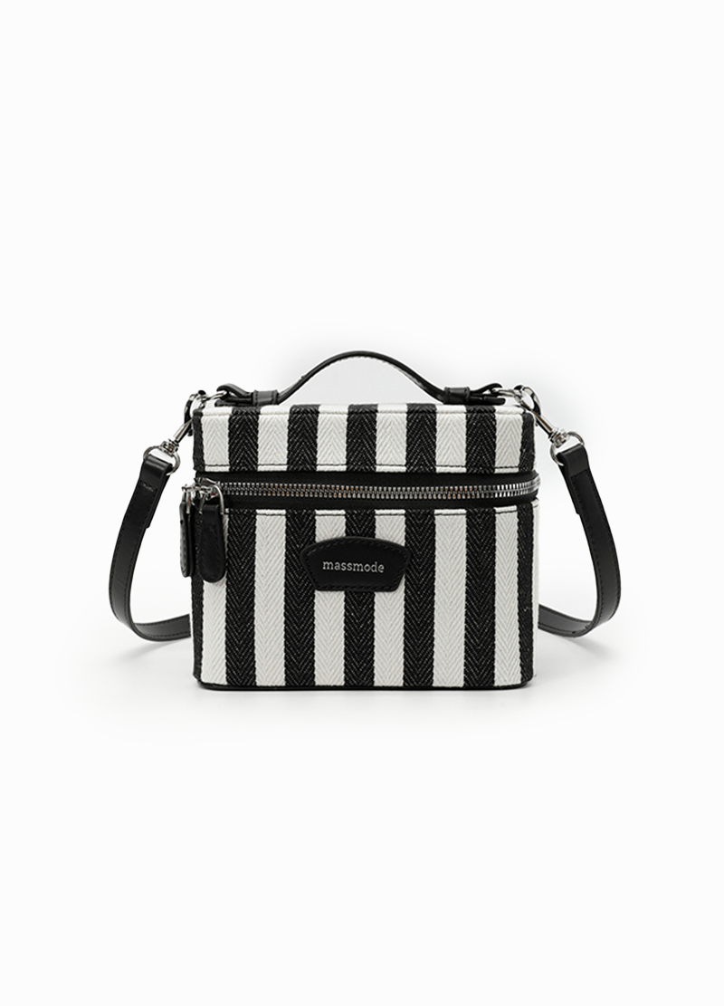 STRIPED CANVAS BOX BAG(MMA1078) <Bundle>
