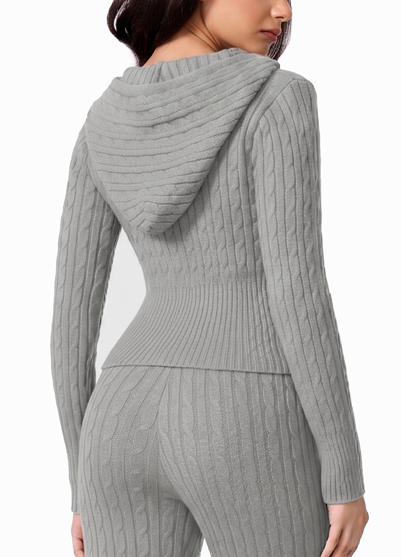 ZIP UP CABLE HOODIE SWEATER SET(MMS9008) <Bundle>