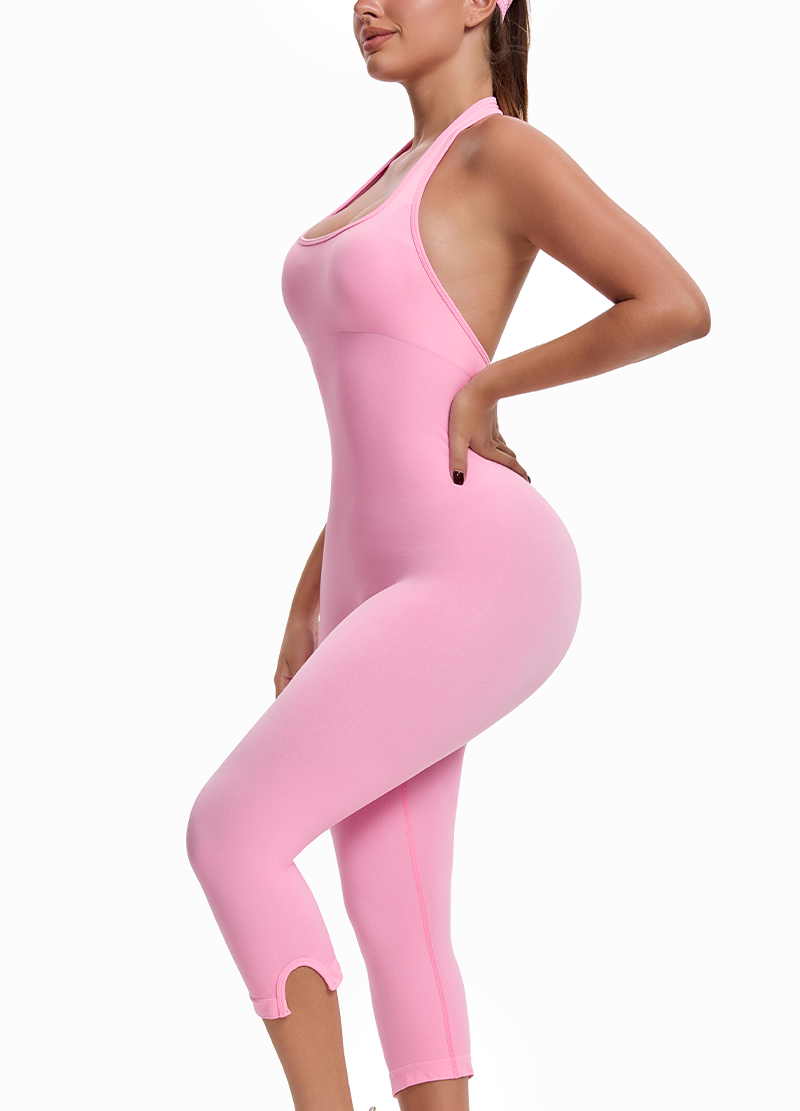 HALTER NECK CAPRI JUMPSUIT WITH BRA PAD(MMJ1058) <Bundle>