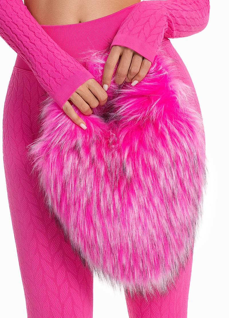 FUZZY FAUX FUR HEART SMALL BAG(MMA1066) <Bundle>