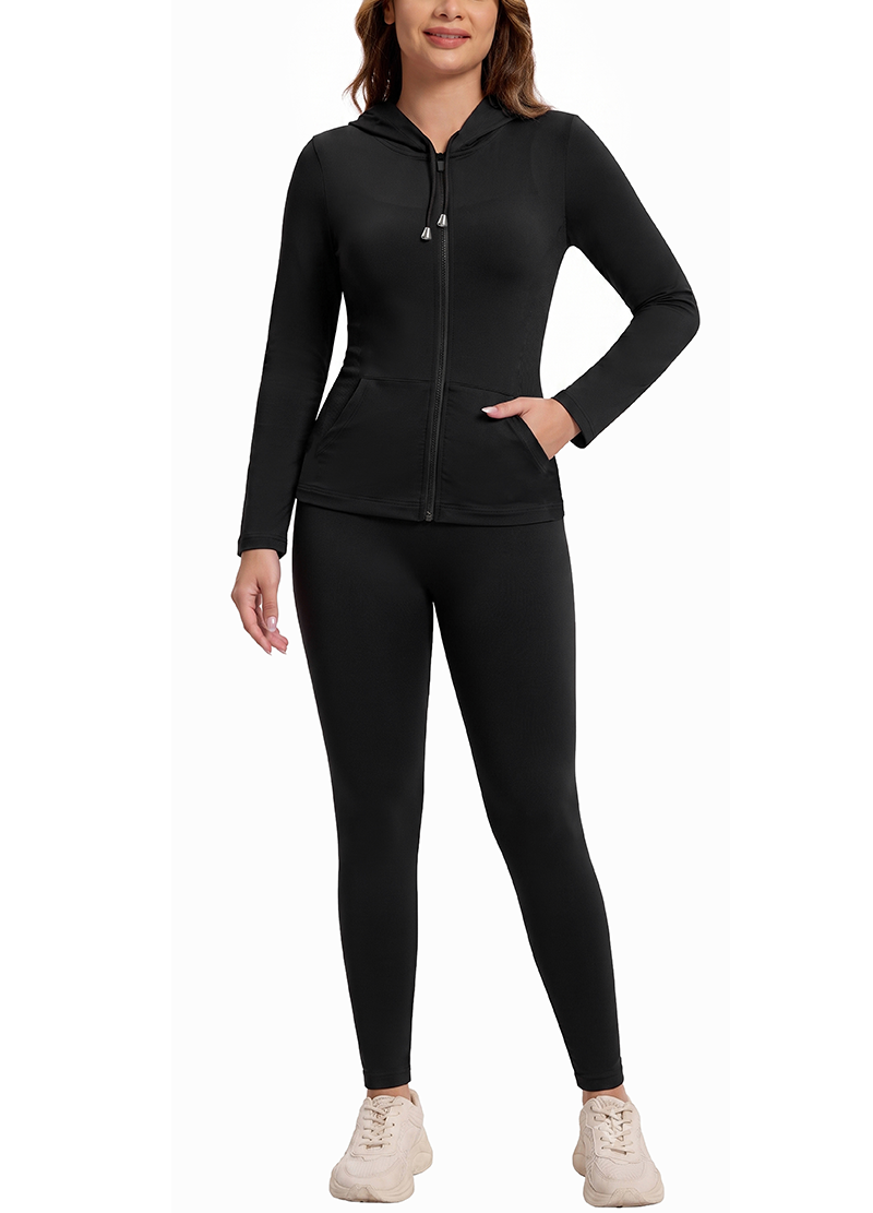 BASIC SEAMLESS HOODIE ZIP UP SET(DWS1001R) <Bundle>