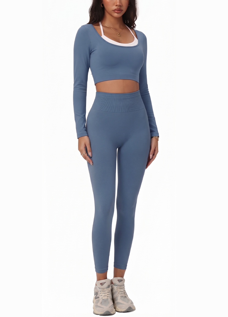 WHITE BRA & BACKLESS LONG SLEEVE & LEGGINGS 3PCS SET(MMS3025) <Bundle>