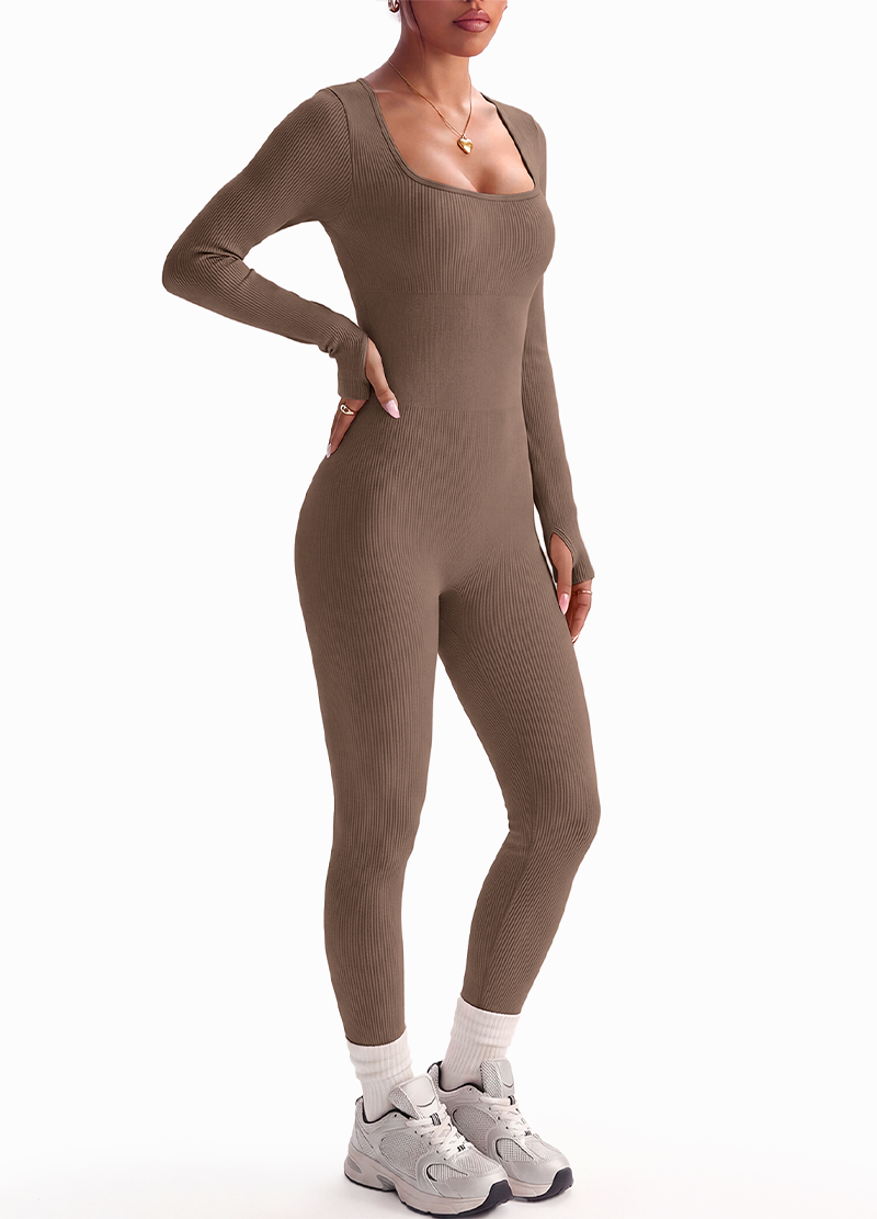 U-NECK BACK CUTOUT & SELF-TIE JUMPSUIT WITH BRA PAD(MMJ1063) <Bundle>
