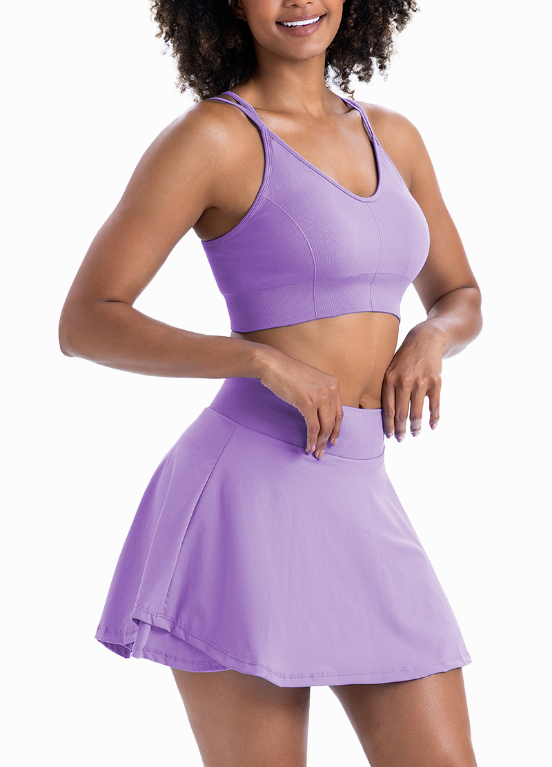 CROSS-BACK DOUBLE-LAYERED SKIRTS SET(MMS8034) <Bundle>