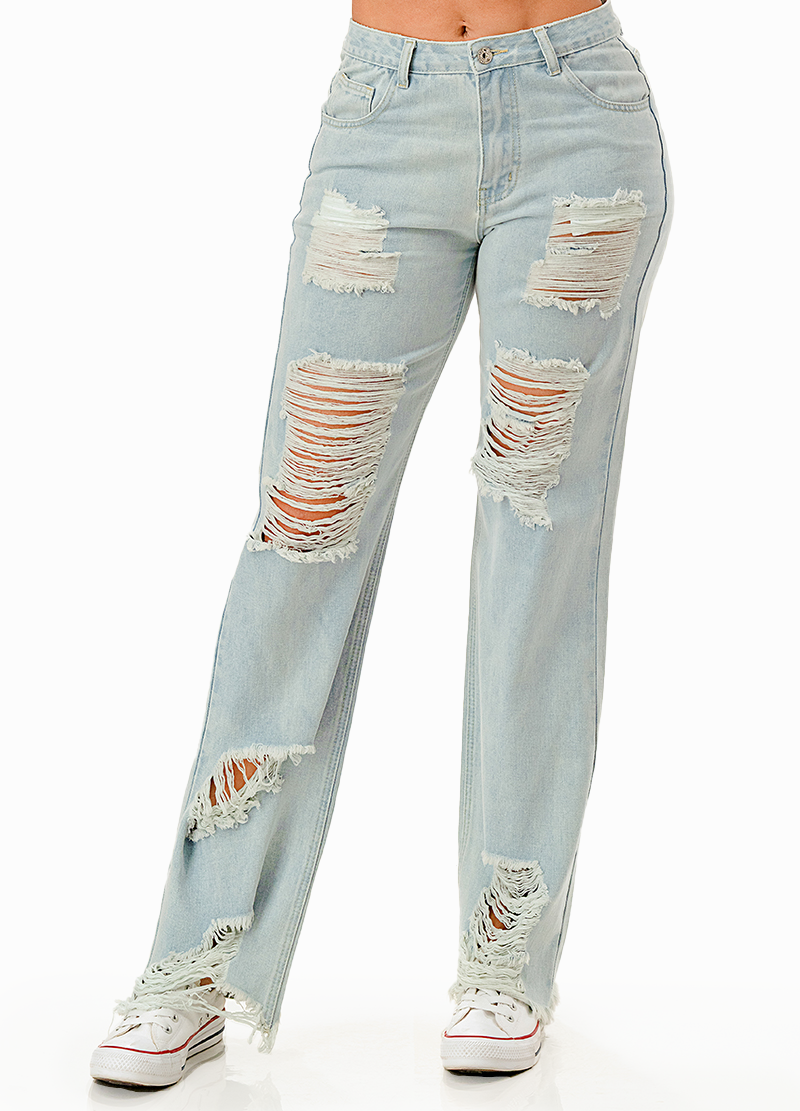 DESTROYED WIDE LEG DENIM PANTS(MMB2003) <Bundle>