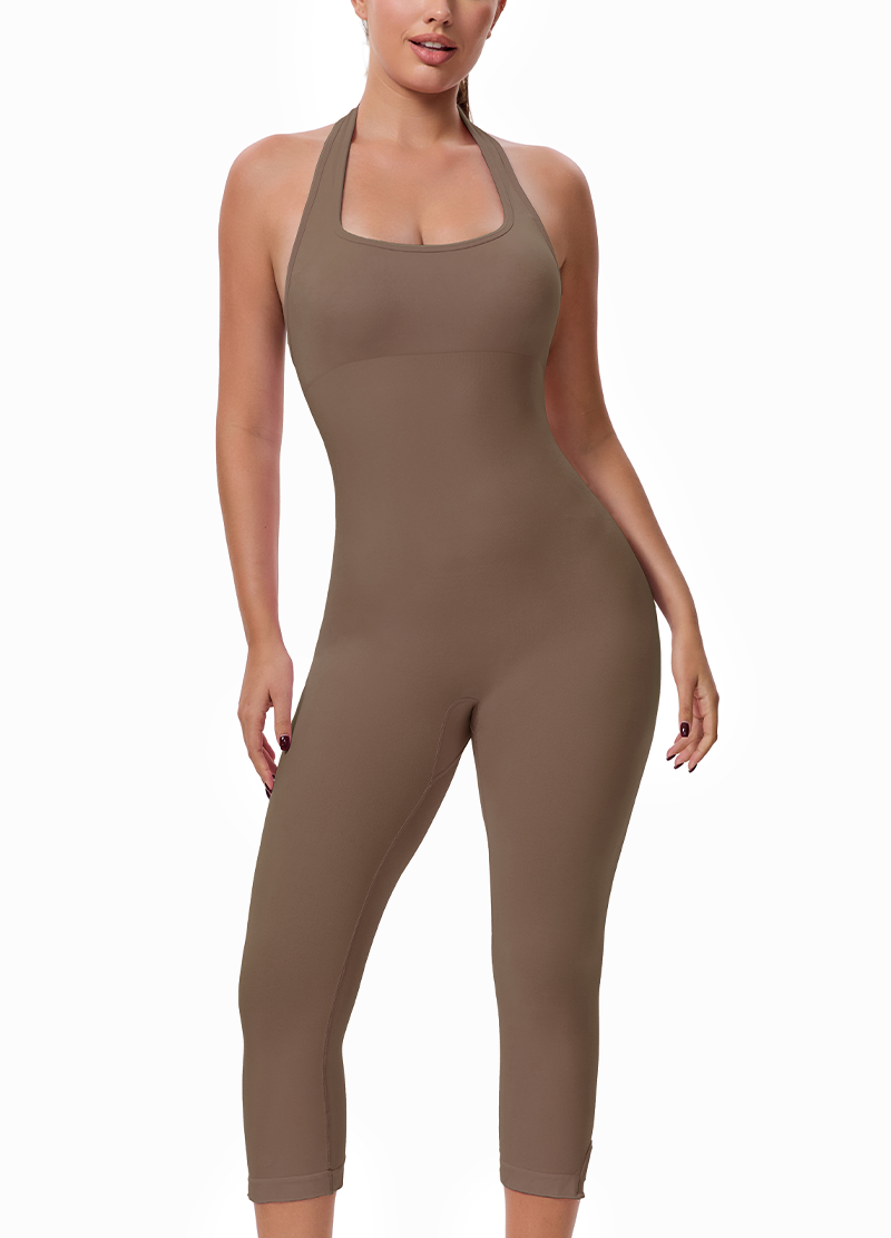 HALTER NECK CAPRI JUMPSUIT WITH BRA PAD(MMJ1058) <Bundle>
