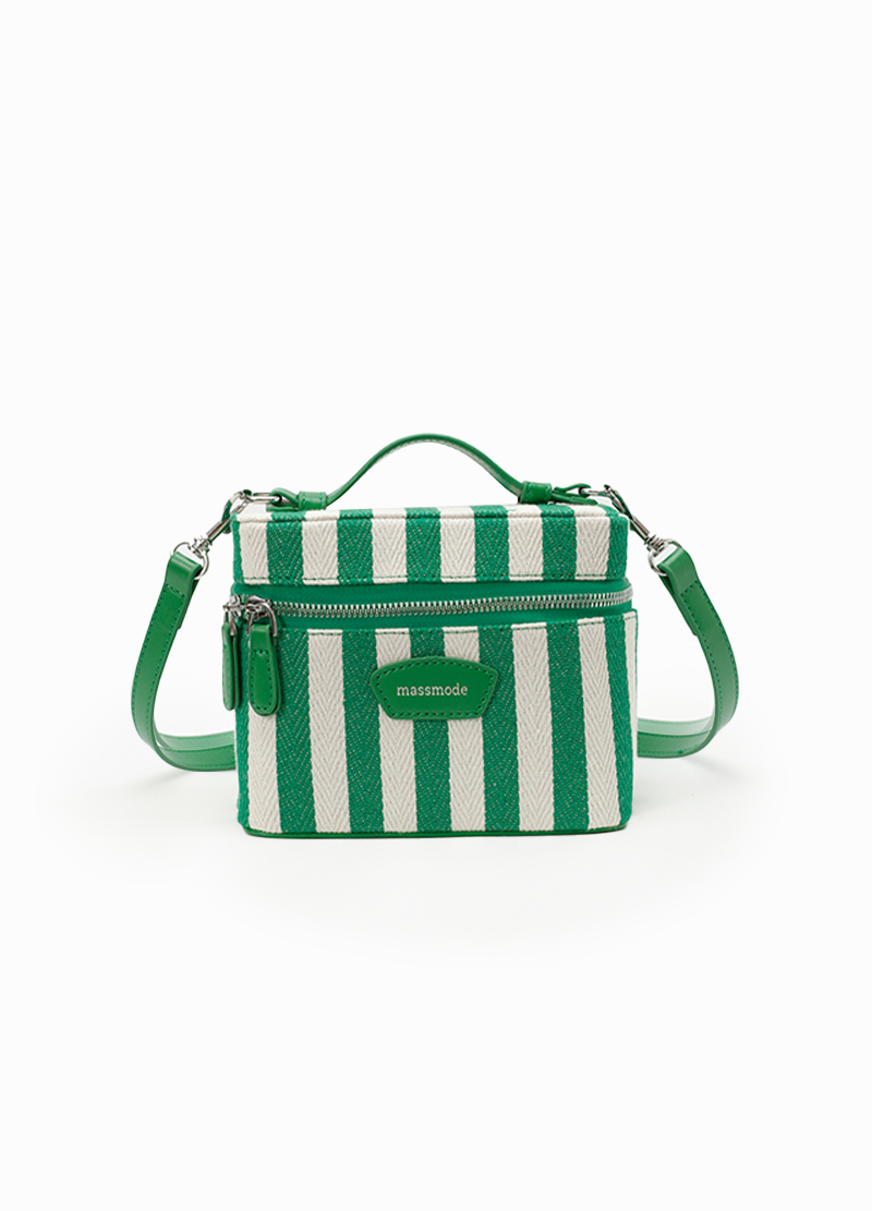 STRIPED CANVAS BOX BAG(MMA1078) <Bundle>