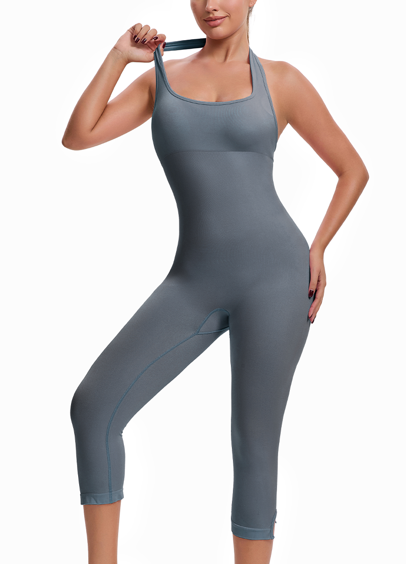 HALTER NECK CAPRI JUMPSUIT WITH BRA PAD(MMJ1058) <Bundle>