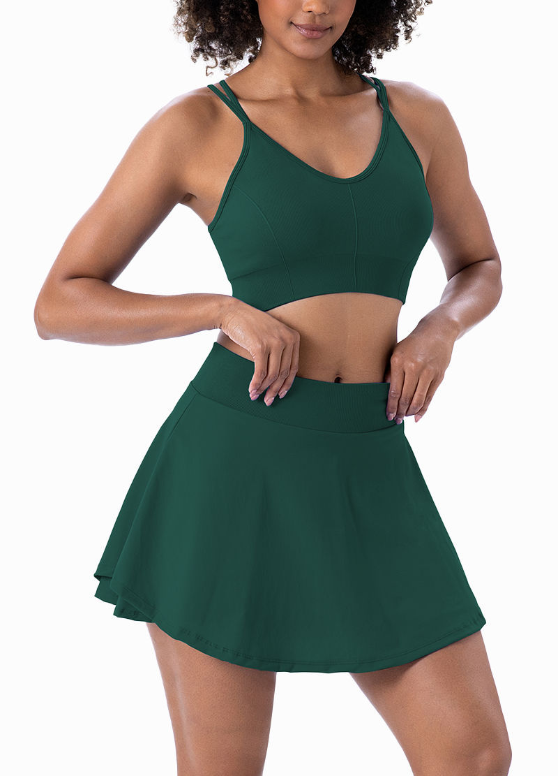 CROSS-BACK DOUBLE-LAYERED SKIRTS SET(MMS8034) <Bundle>