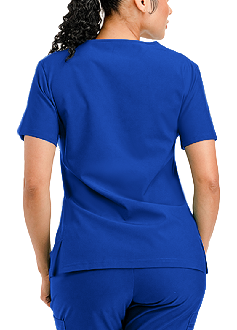 SCRUBS TOP WITH SIDE RIB(DWHT1001) <Bundle>