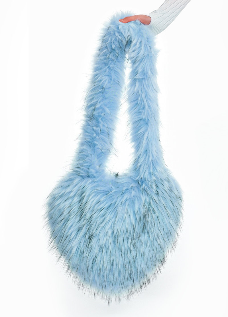 FUZZY FAUX FUR HEART BAG(MMA1014N) <Bundle>