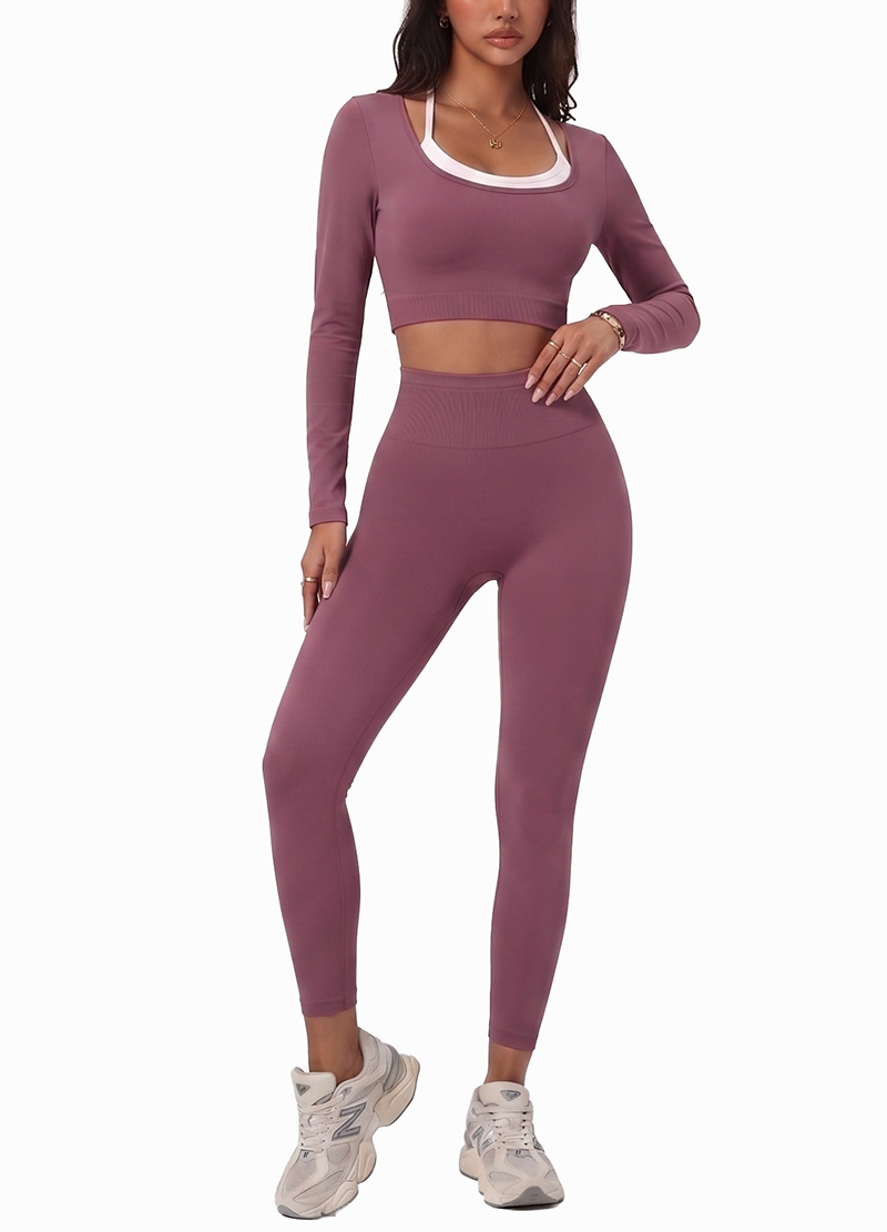 WHITE BRA & BACKLESS LONG SLEEVE & LEGGINGS 3PCS SET(MMS3025) <Bundle>