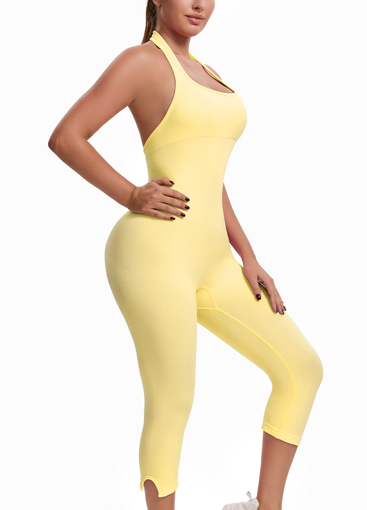 HALTER NECK CAPRI JUMPSUIT WITH BRA PAD(MMJ1058) <Bundle>
