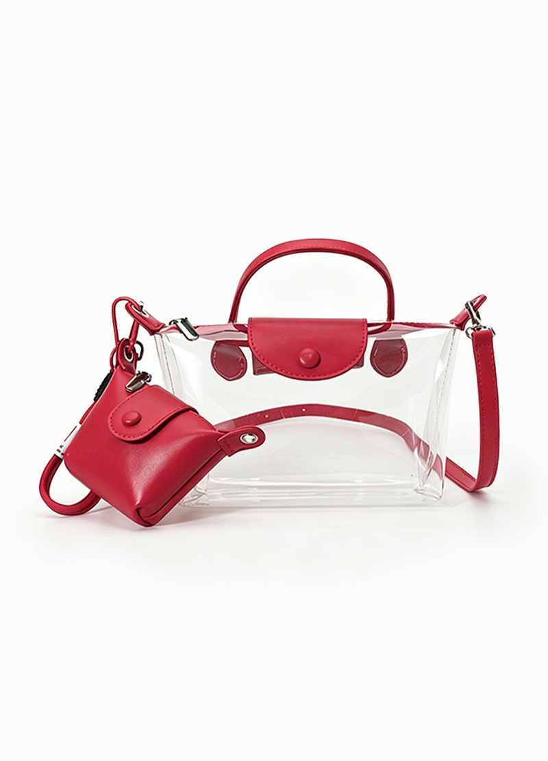 CLEAR PVC BAG WITH A COIN PURSE CHARM(MMA1086) <Bundle>