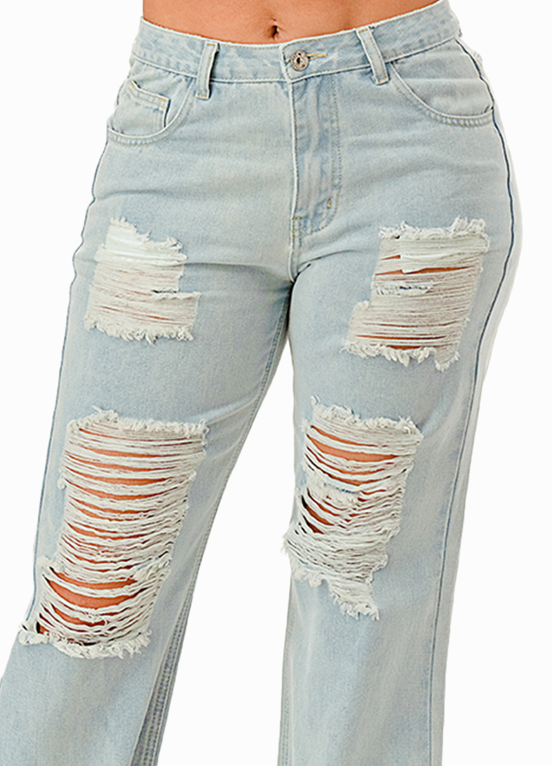 DESTROYED WIDE LEG DENIM PANTS(MMB2003) <Bundle>