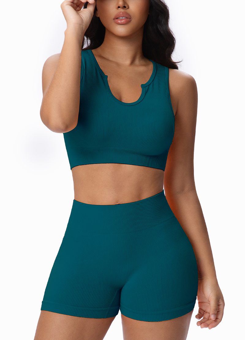 KEY HOLE SEAMLESS RIB SHORTS SET(MMS7041) <Bundle>