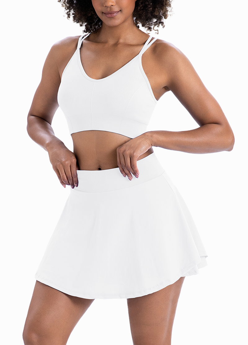 CROSS-BACK DOUBLE-LAYERED SKIRTS SET(MMS8034) <Bundle>