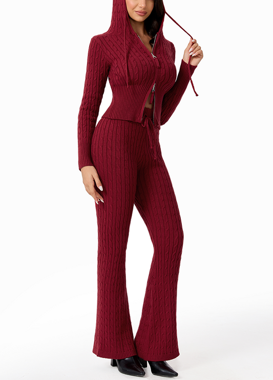 ZIP UP CABLE HOODIE SWEATER SET(MMS9008) <Bundle>