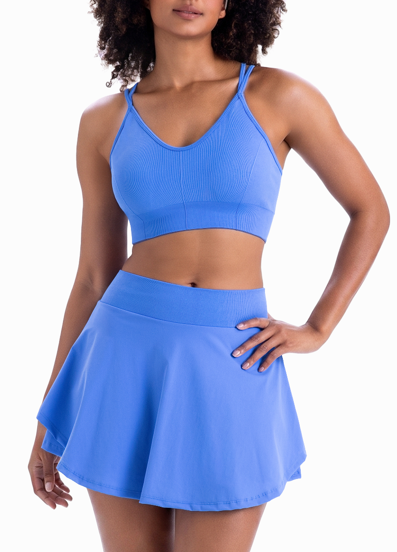CROSS-BACK DOUBLE-LAYERED SKIRTS SET(MMS8034) <Bundle>