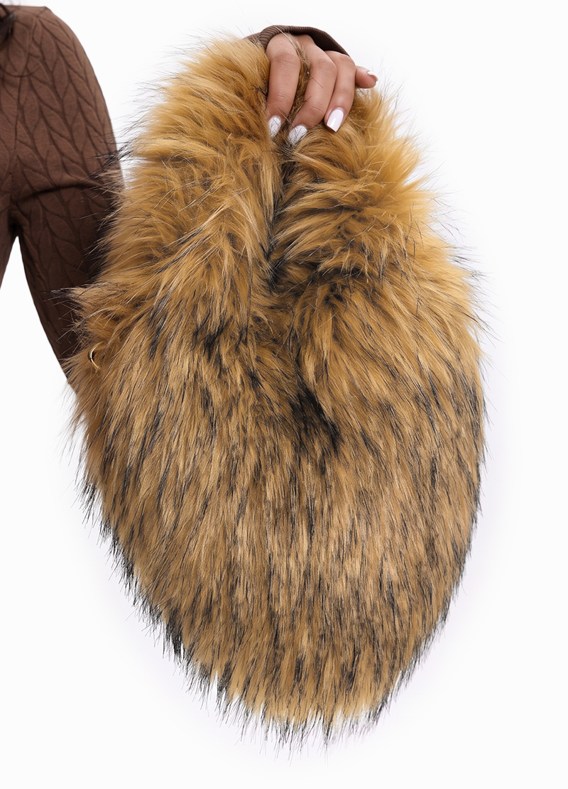 FUZZY FAUX FUR HEART SMALL BAG(MMA1066) <Bundle>