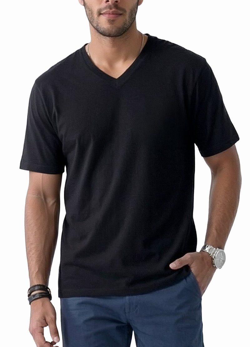 DODO MEN'S BASIC V NECK T SHIRT(DMT2101) <Bundle>