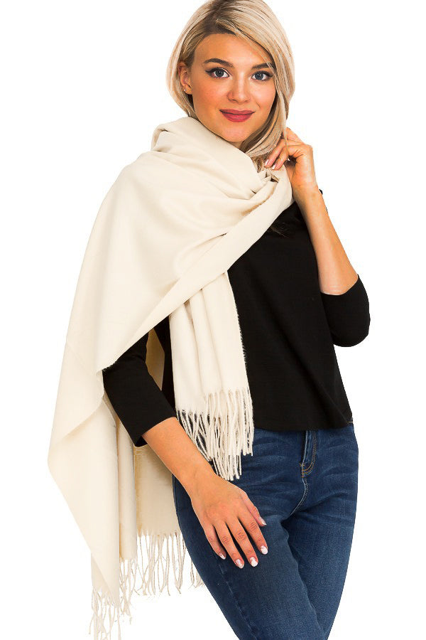 SOLID FRINGED SCARF(DWAM-1001) <Bundle>