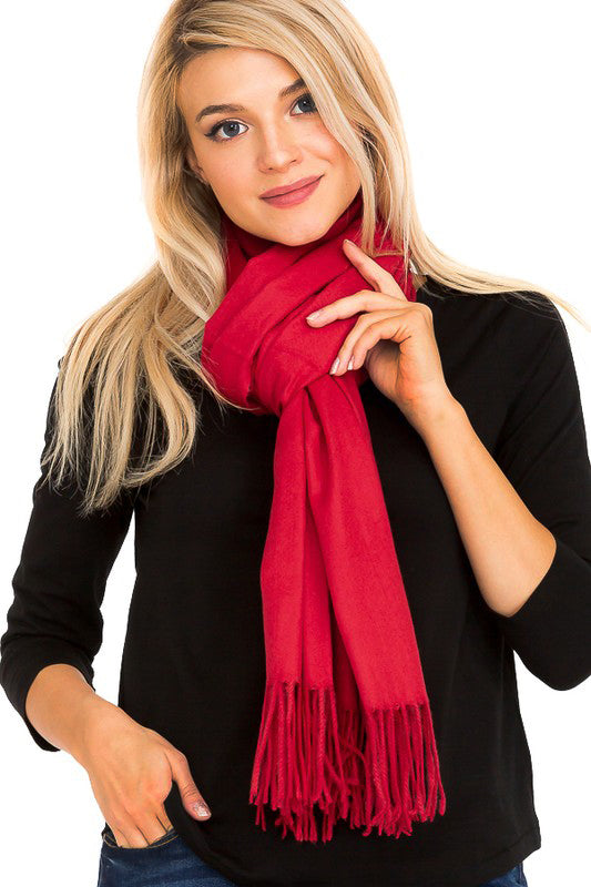 SOLID FRINGED SCARF(DWAM-1001) <Bundle>
